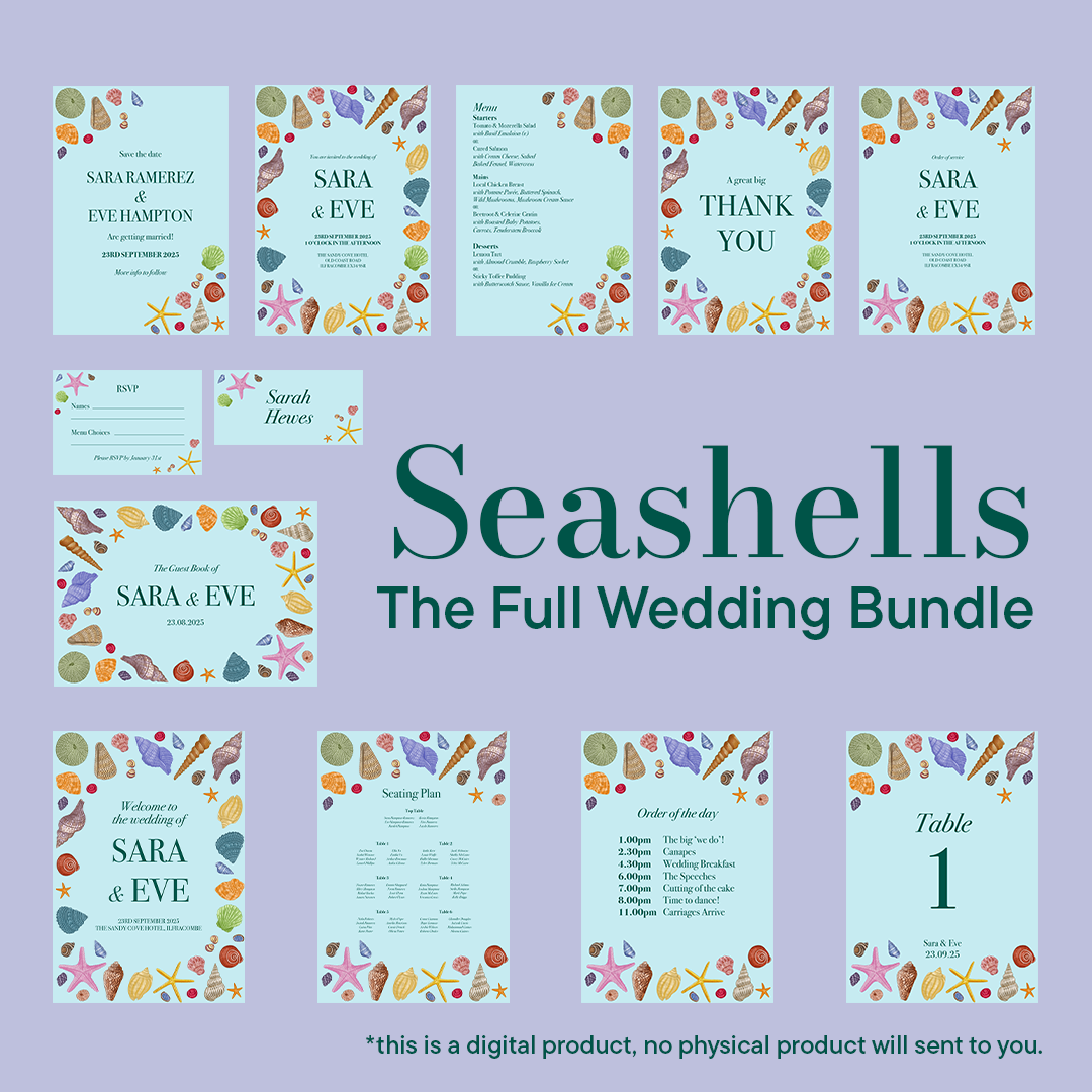 Seashell Wedding Bundle *Digital*