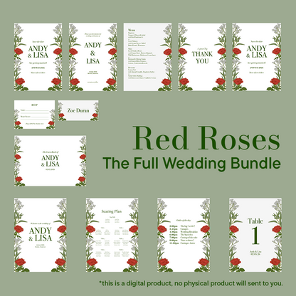 Red Roses Wedding Bundle *Digital*