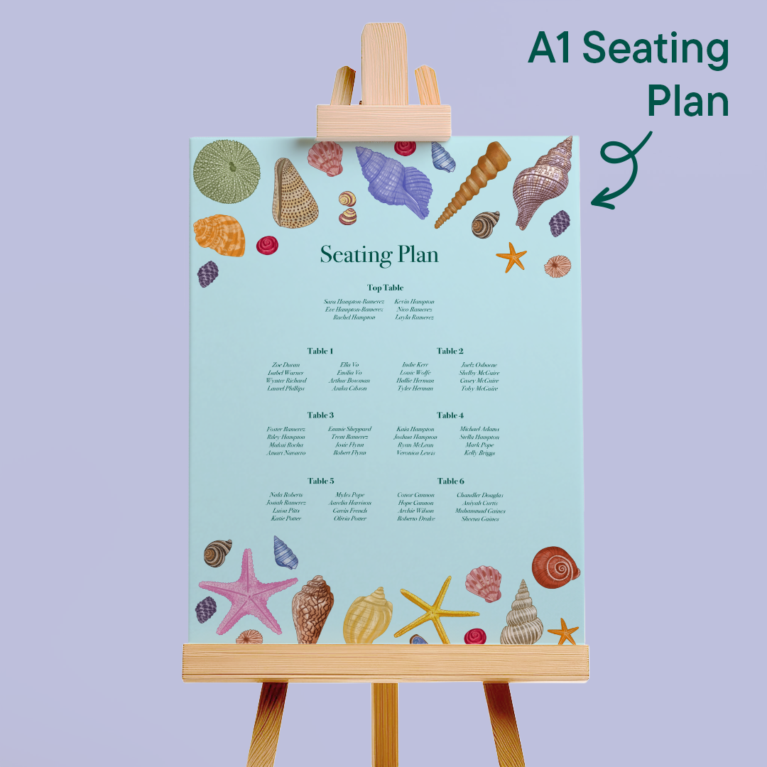 Seashell Wedding Seating Plan *Digital*