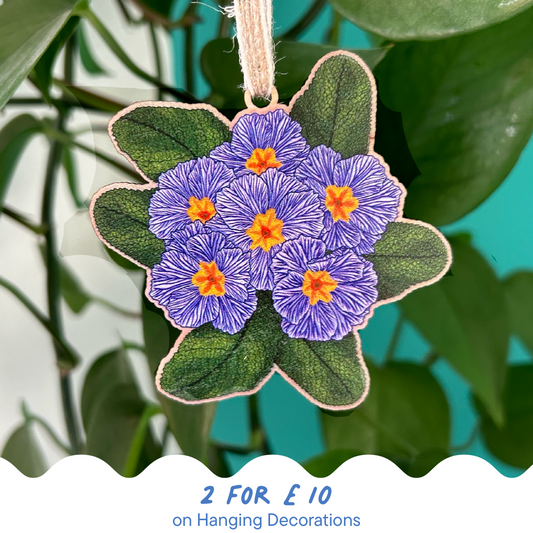 Primrose Wooden Hanging Decoration