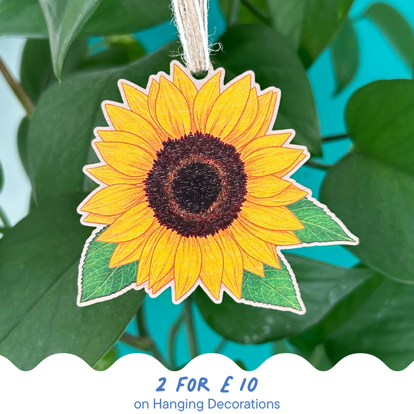 Sunflower Wooden Hanging Decoration
