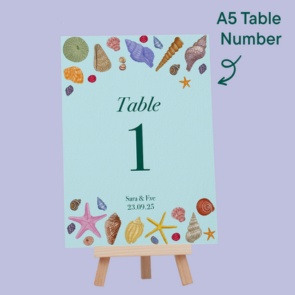 Seashells Wedding Table Number *Digital*
