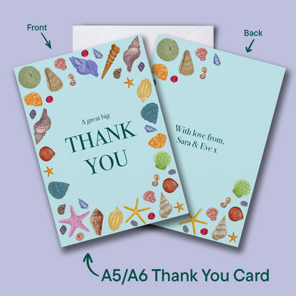 Seashells Wedding Thank You Card *Digital*