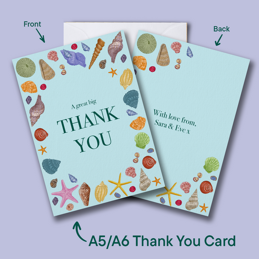 Seashells Wedding Thank You Card *Digital*