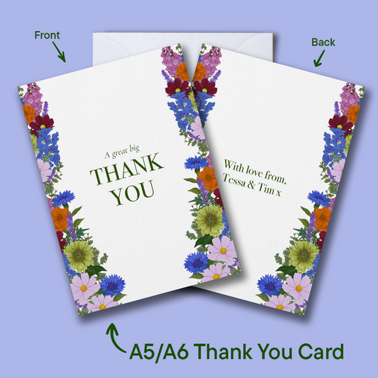 Bright Blooms Wedding Thank You Card *Digital*