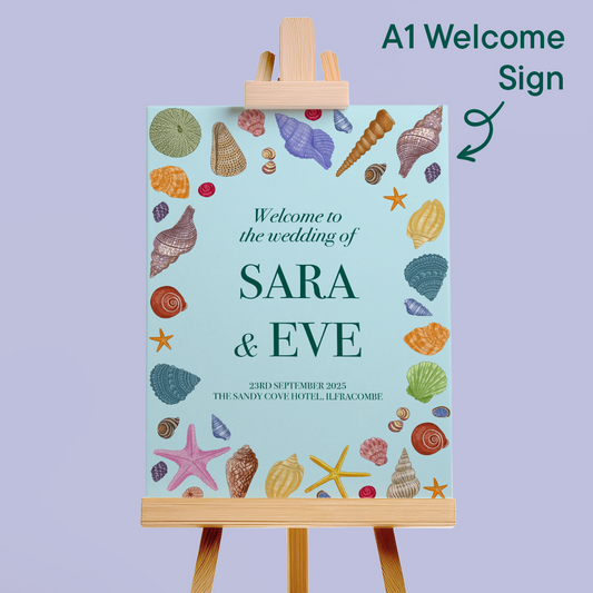 Seashells Wedding Welcome Sign *Digital*