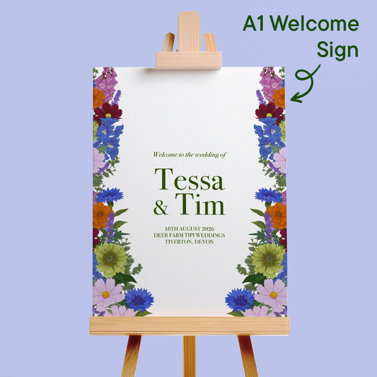 Bright Blooms Wedding Welcome Sign *Digital*