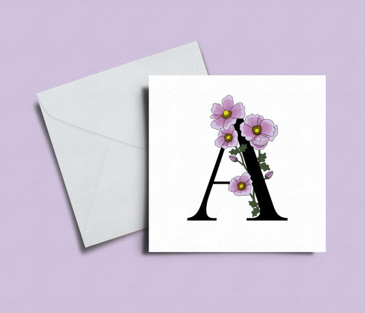 Floral Initial A-Z Card