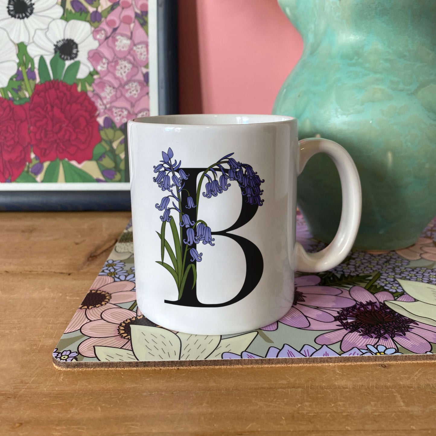 Floral Initial Mug