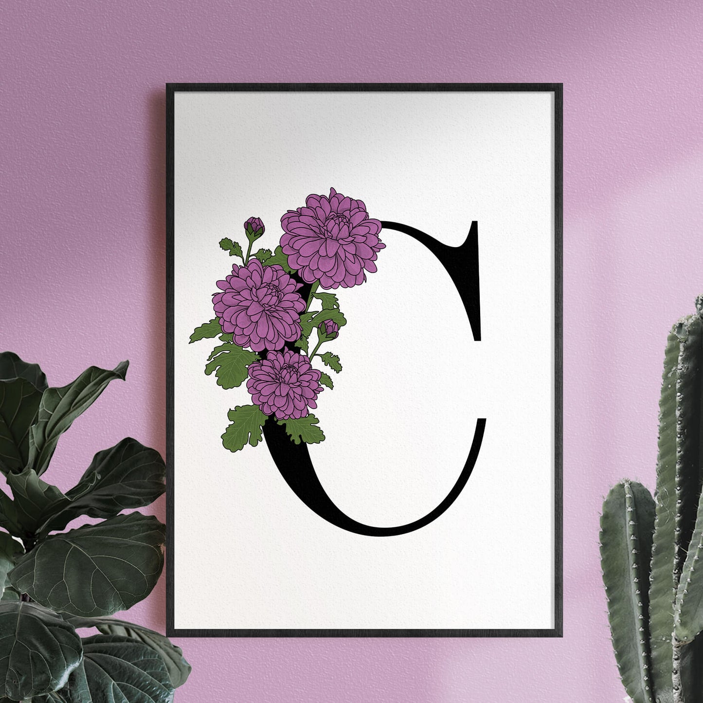 Floral Letter C Print