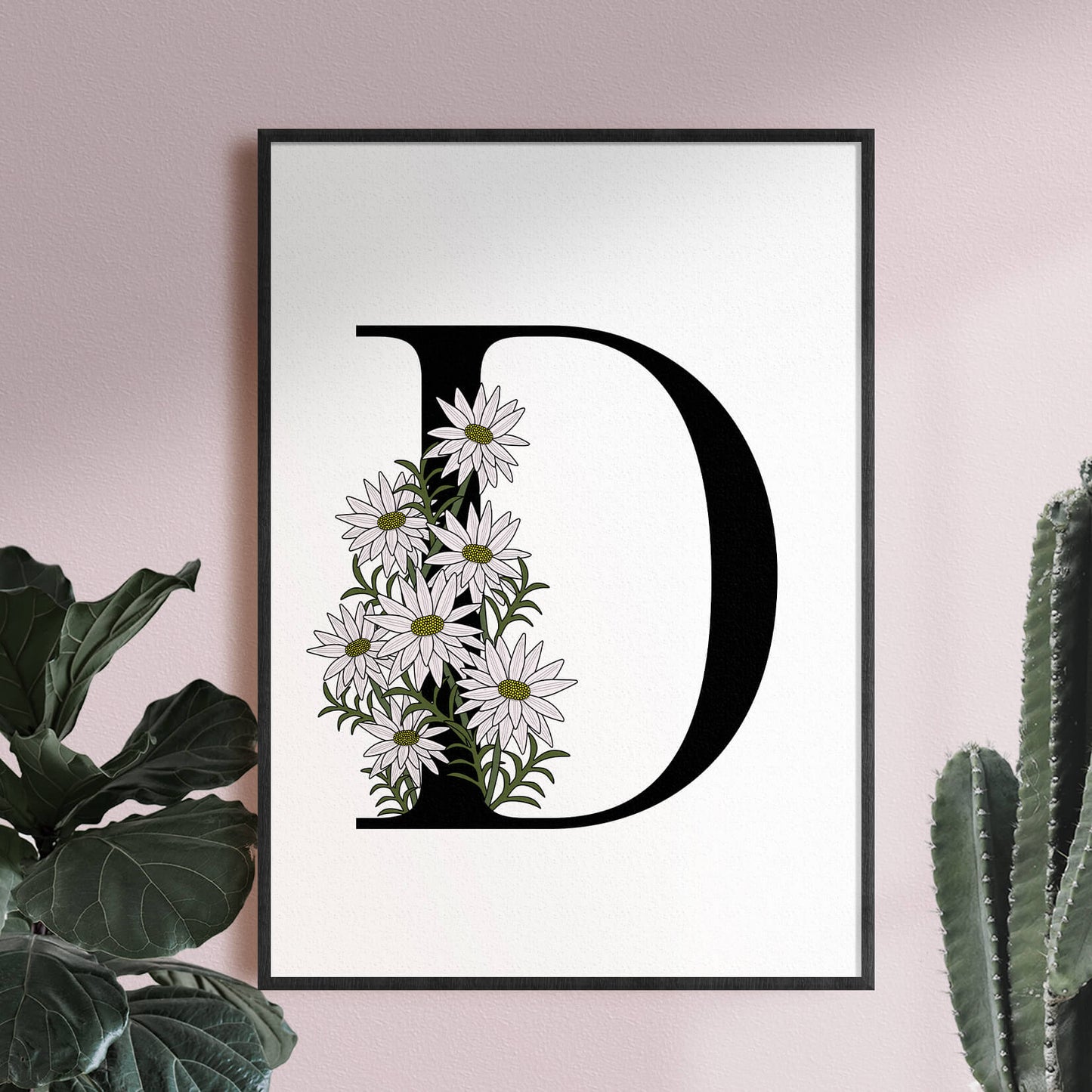 Floral Letter D Print