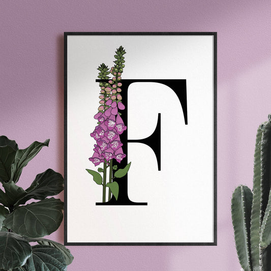 Floral Letter F Print