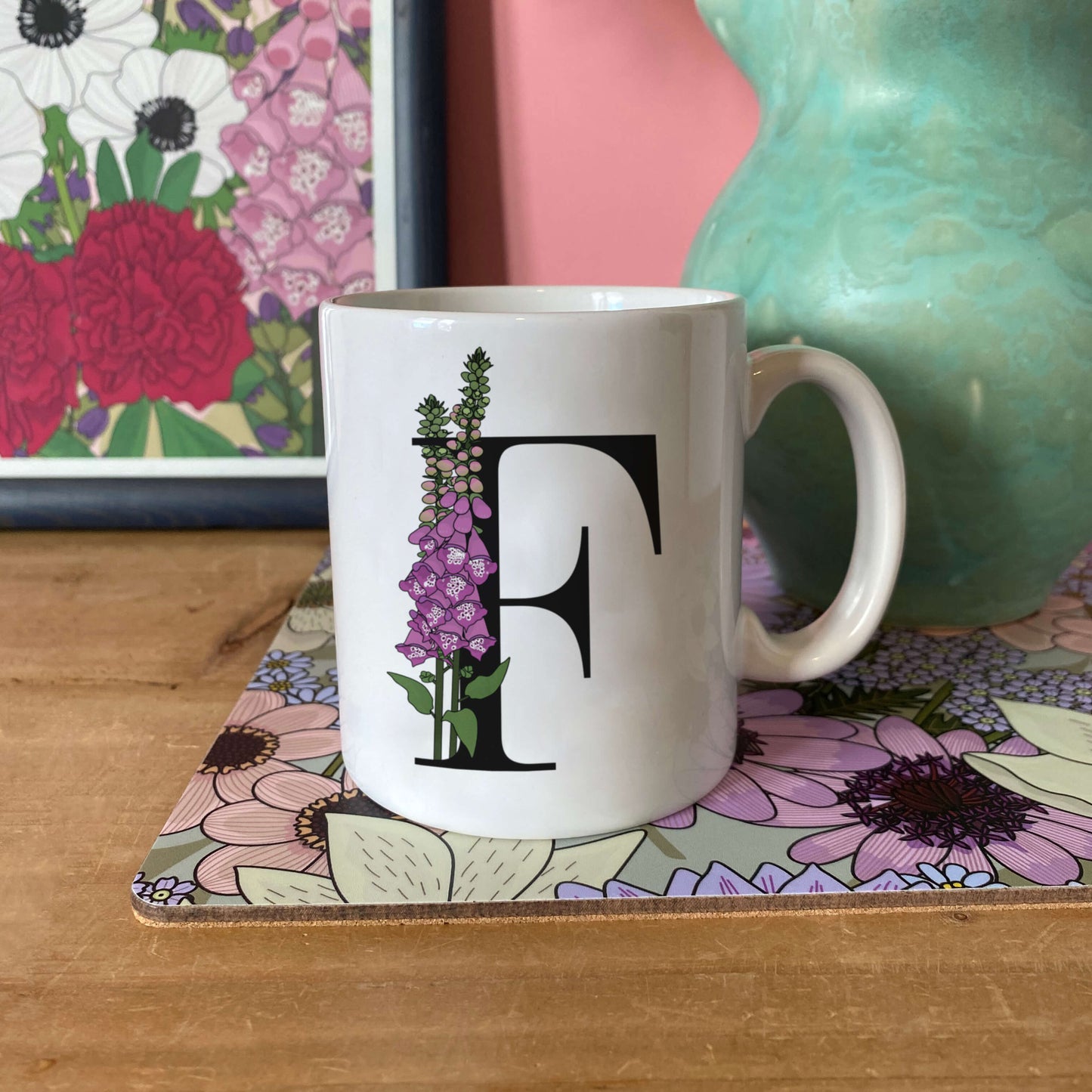 Floral Initial Mug