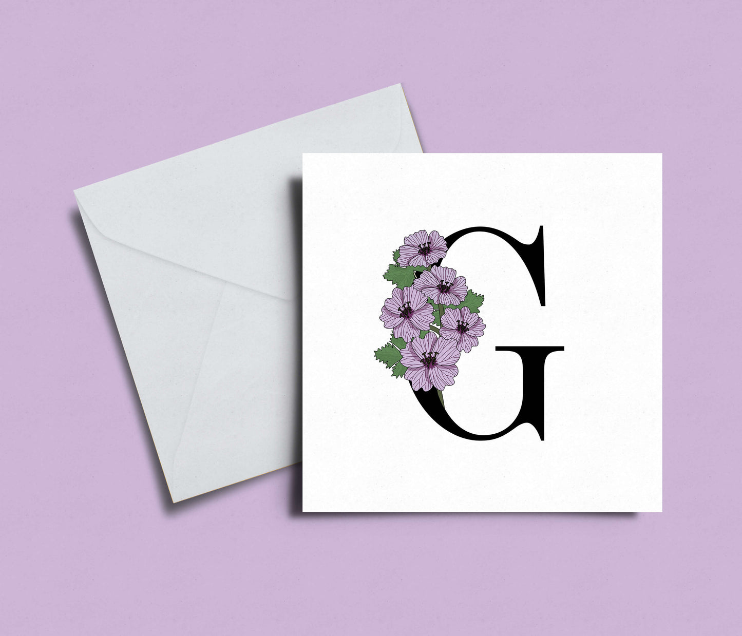 Floral Initial A-Z Card