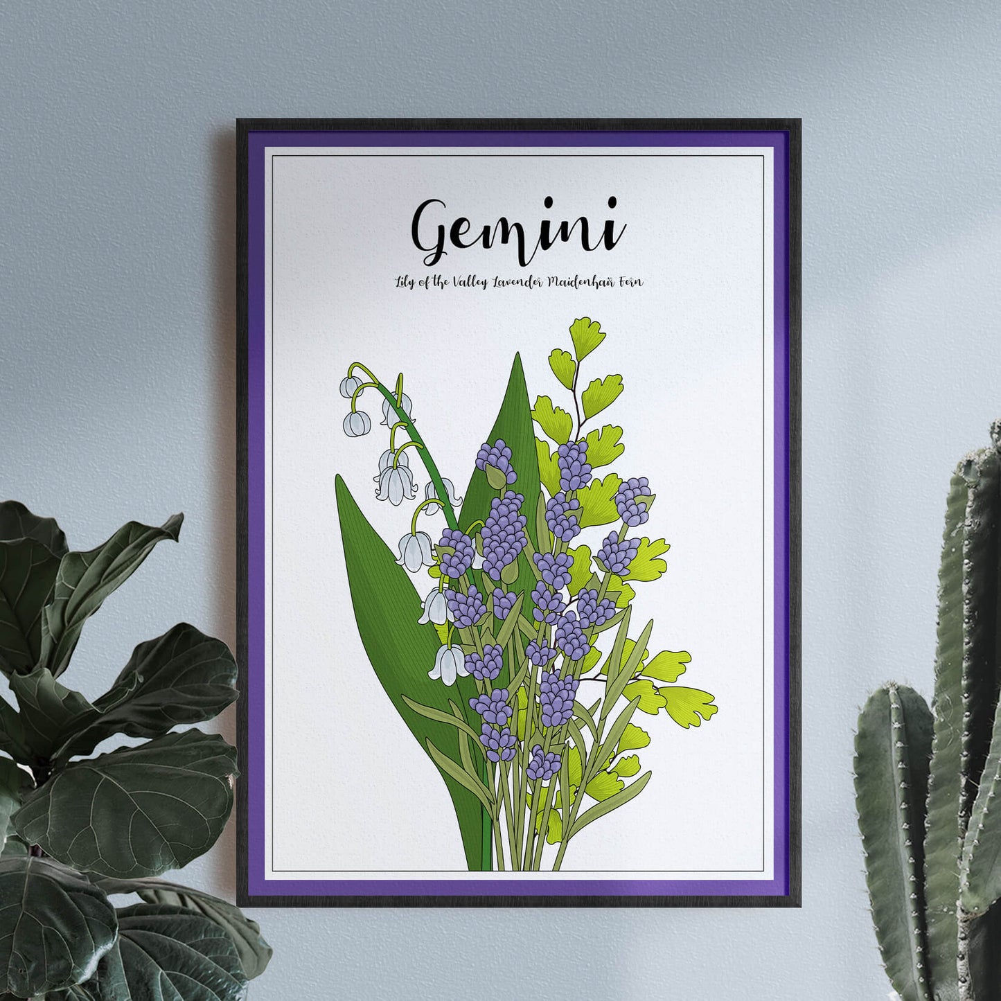 Floral Gemini Zodiac Print