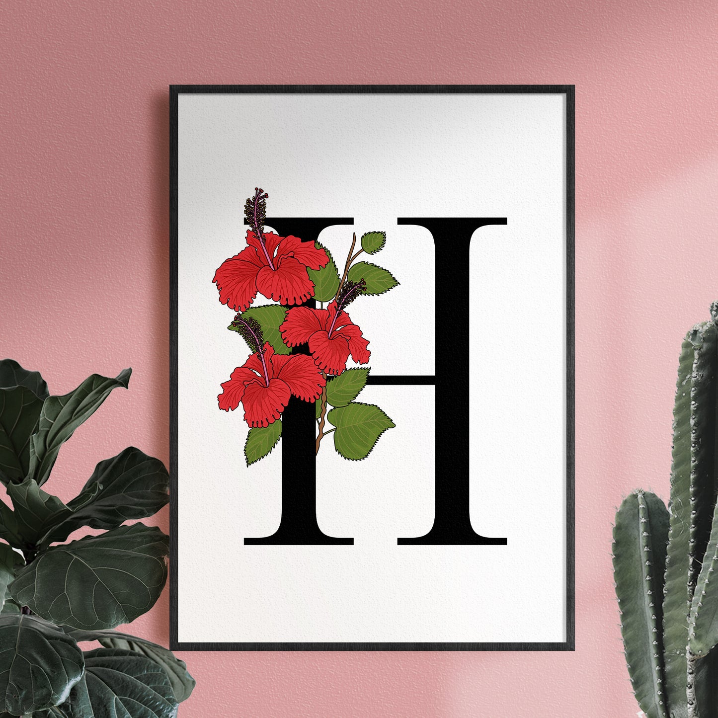 Floral Letter H Print