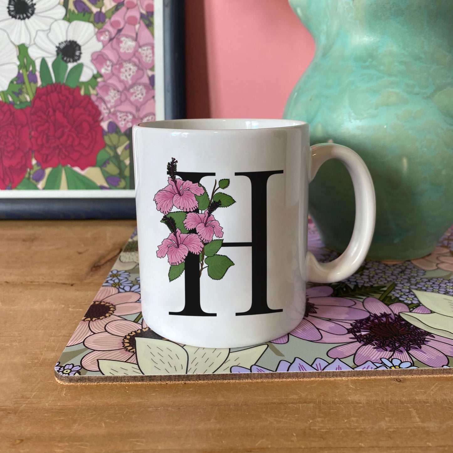 Floral Initial Mug