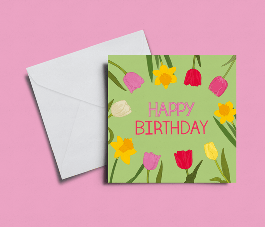 'Happy Birthday 'Tulips Card