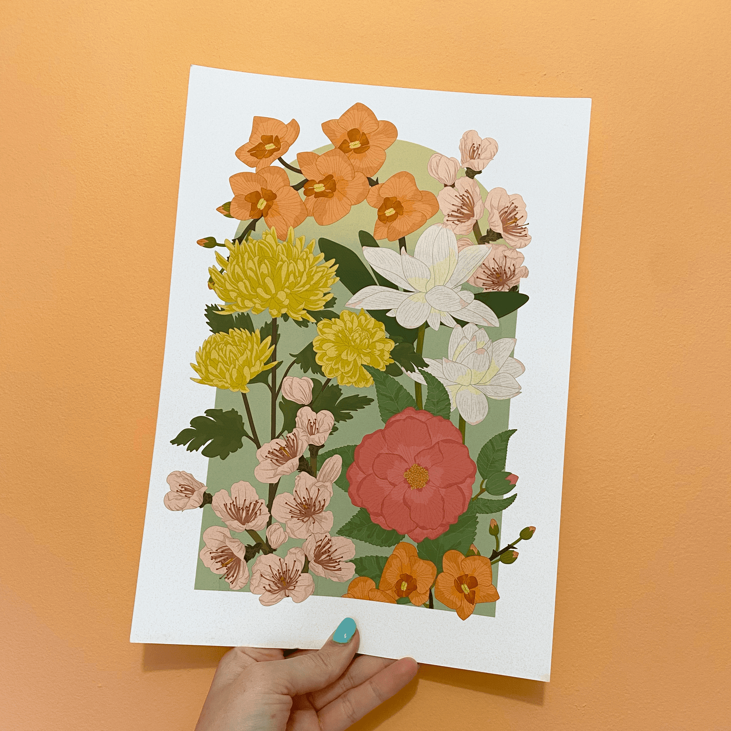 'Japanese Florals' Print