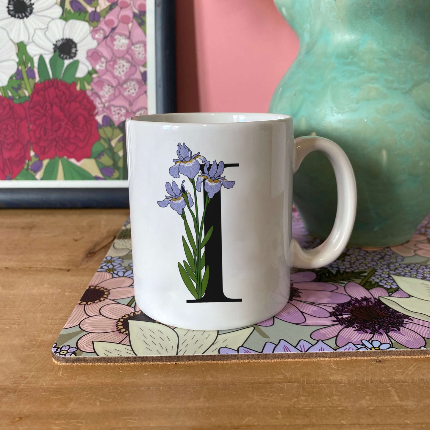 Floral Initial Mug