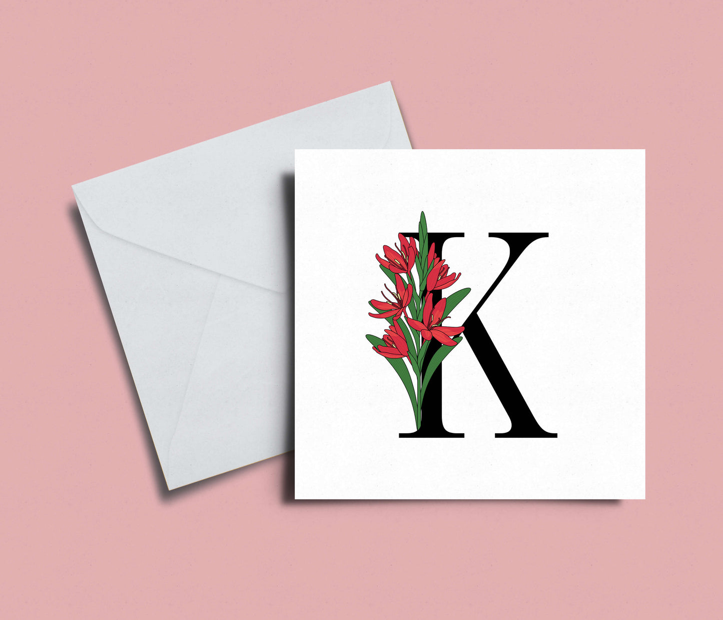 Floral Initial A-Z Card