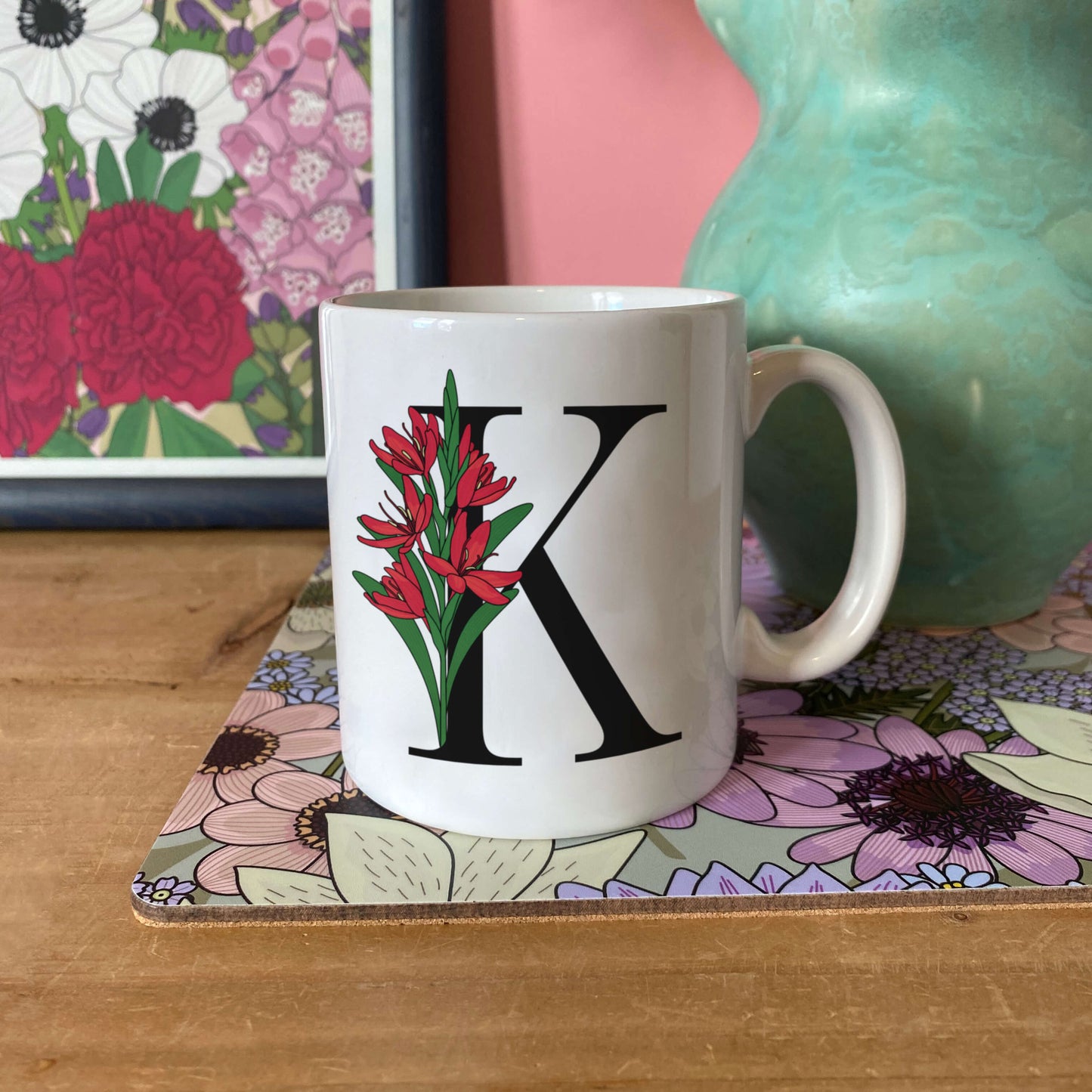 Floral Initial Mug