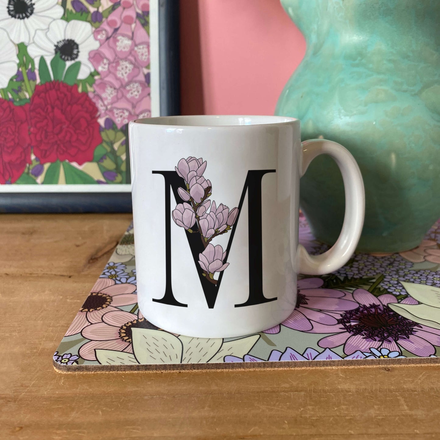 Floral Initial Mug