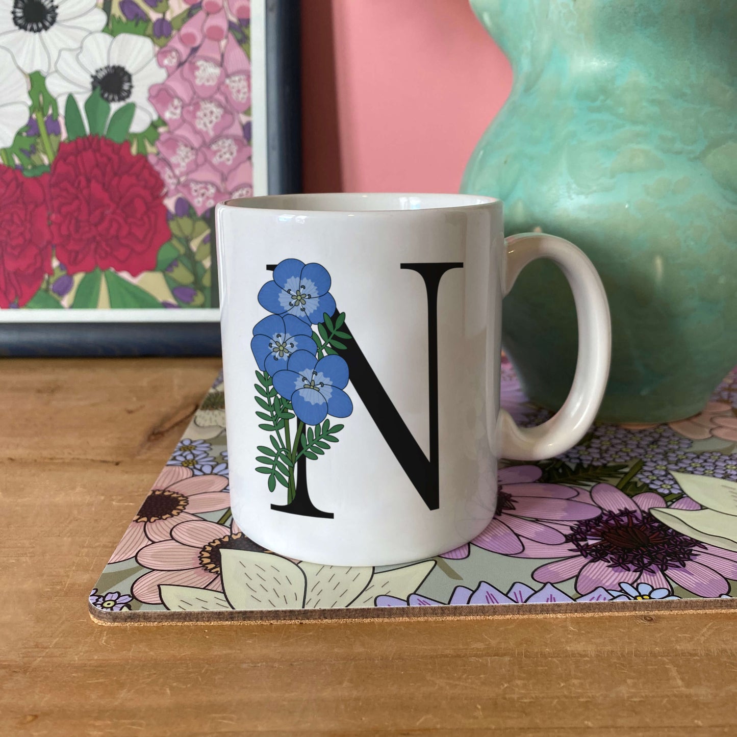 Floral Initial Mug