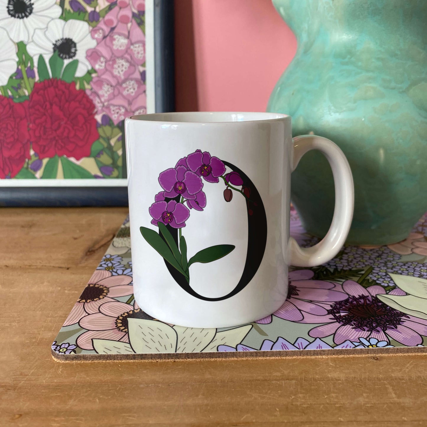 Floral Initial Mug