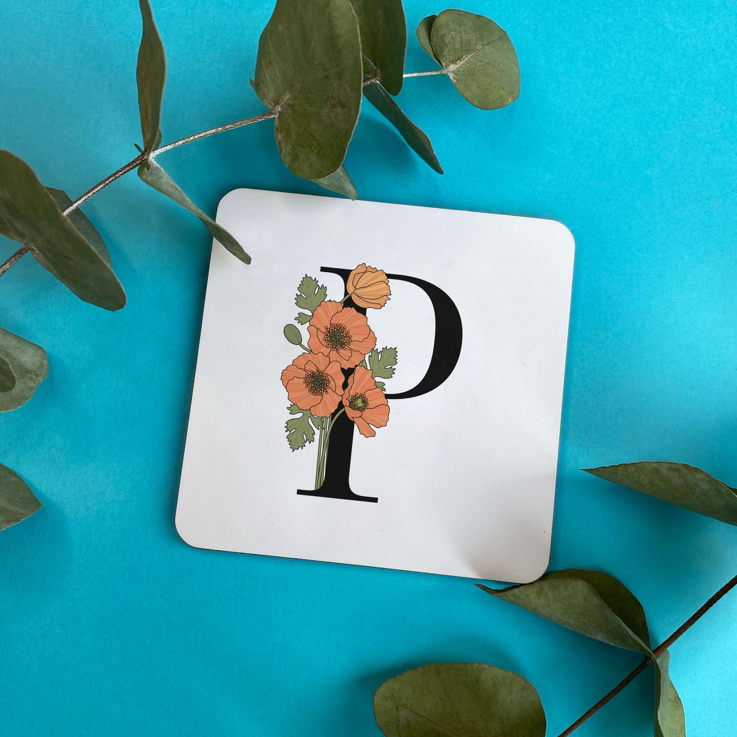 Floral Initial Coaster