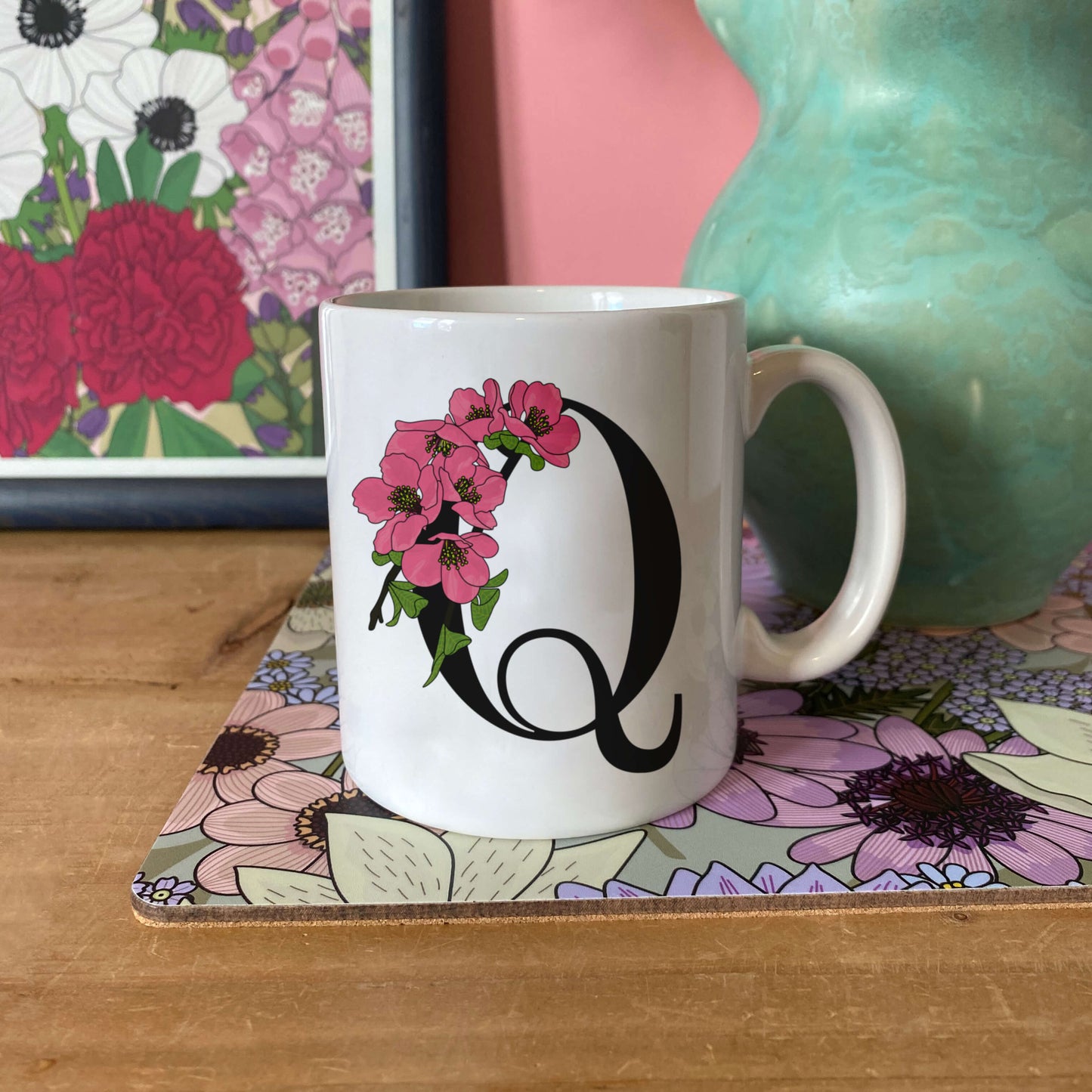 Floral Initial Mug