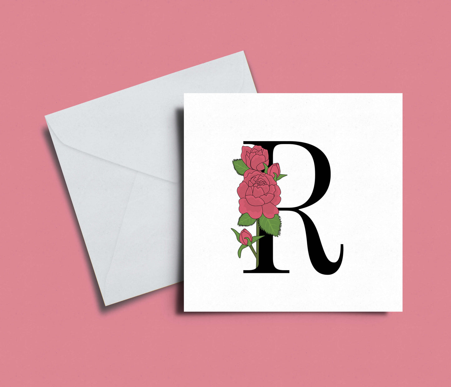 Floral Initial A-Z Card