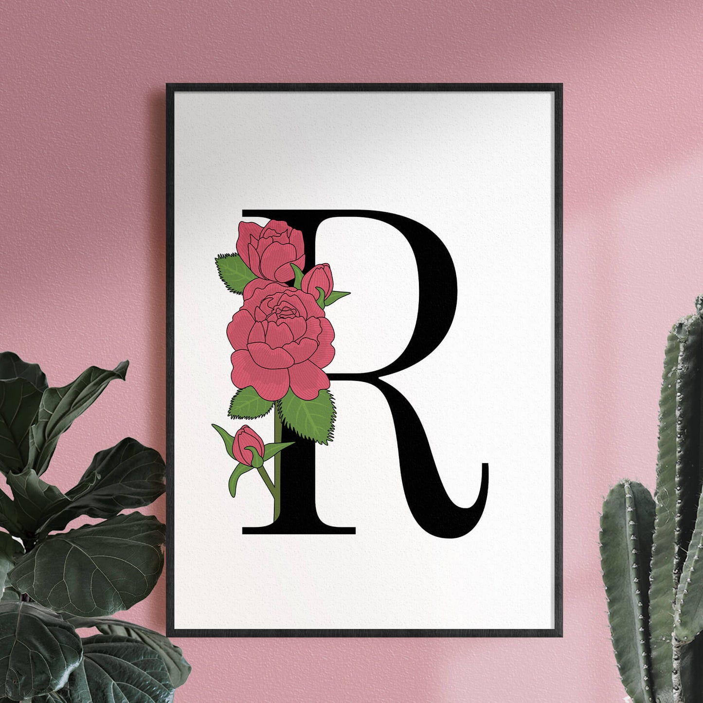 Floral Letter R Print