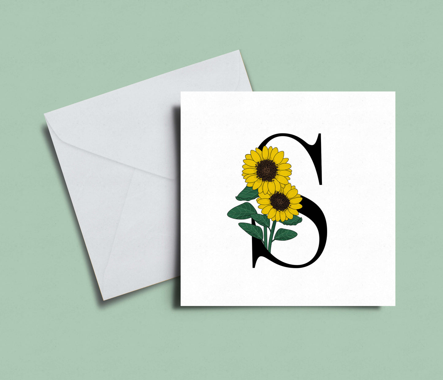 Floral Initial A-Z Card