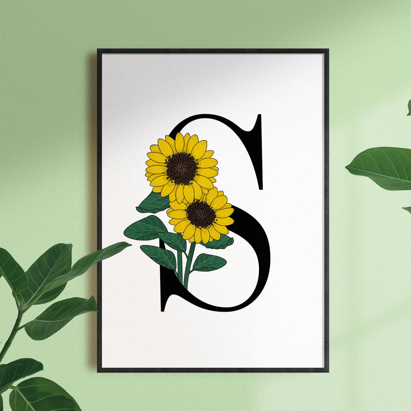 Floral Letter S Print