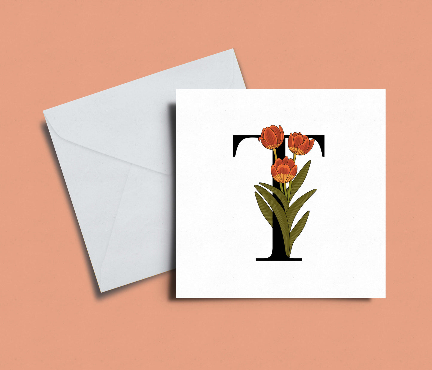 Floral Initial A-Z Card