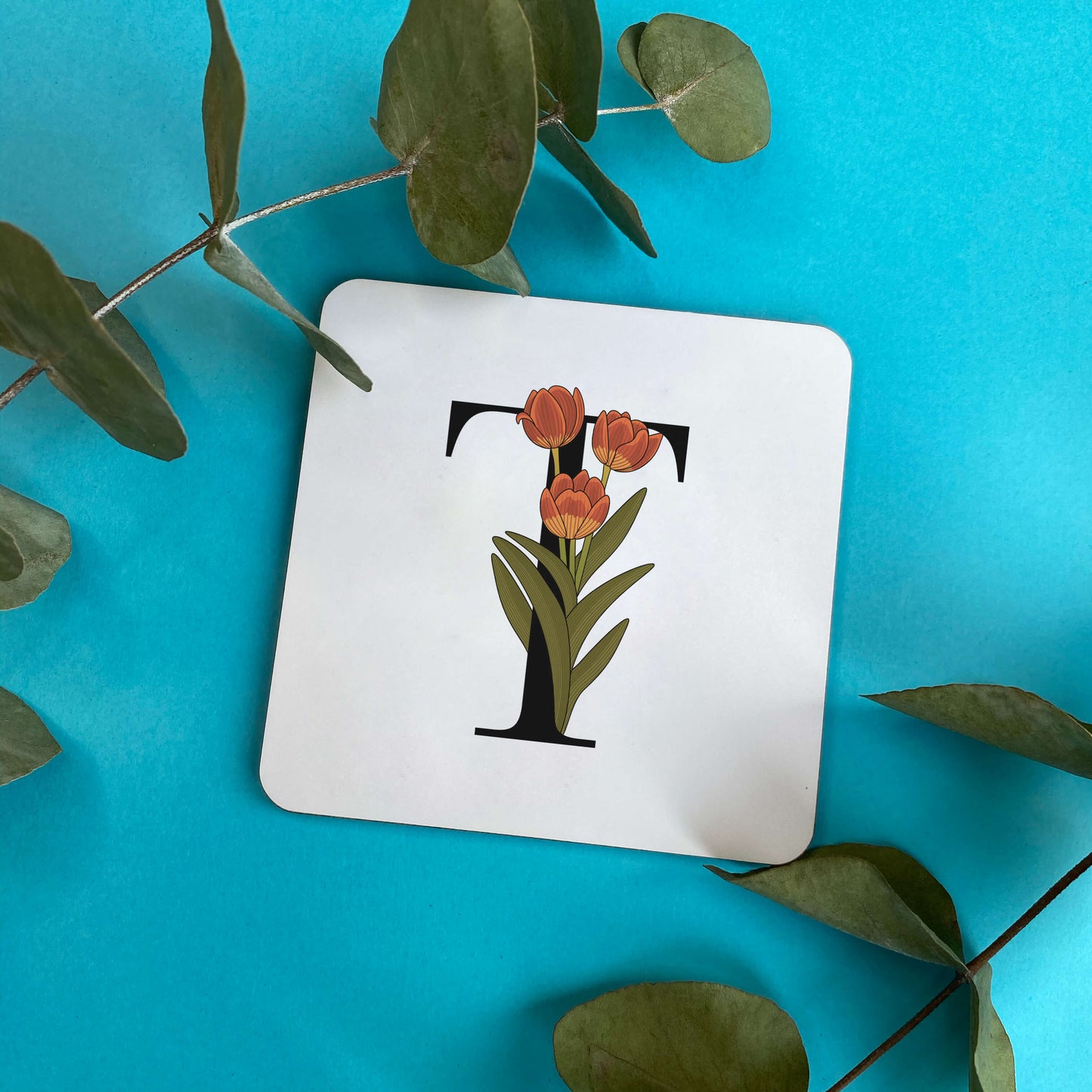 Floral Initial Coaster