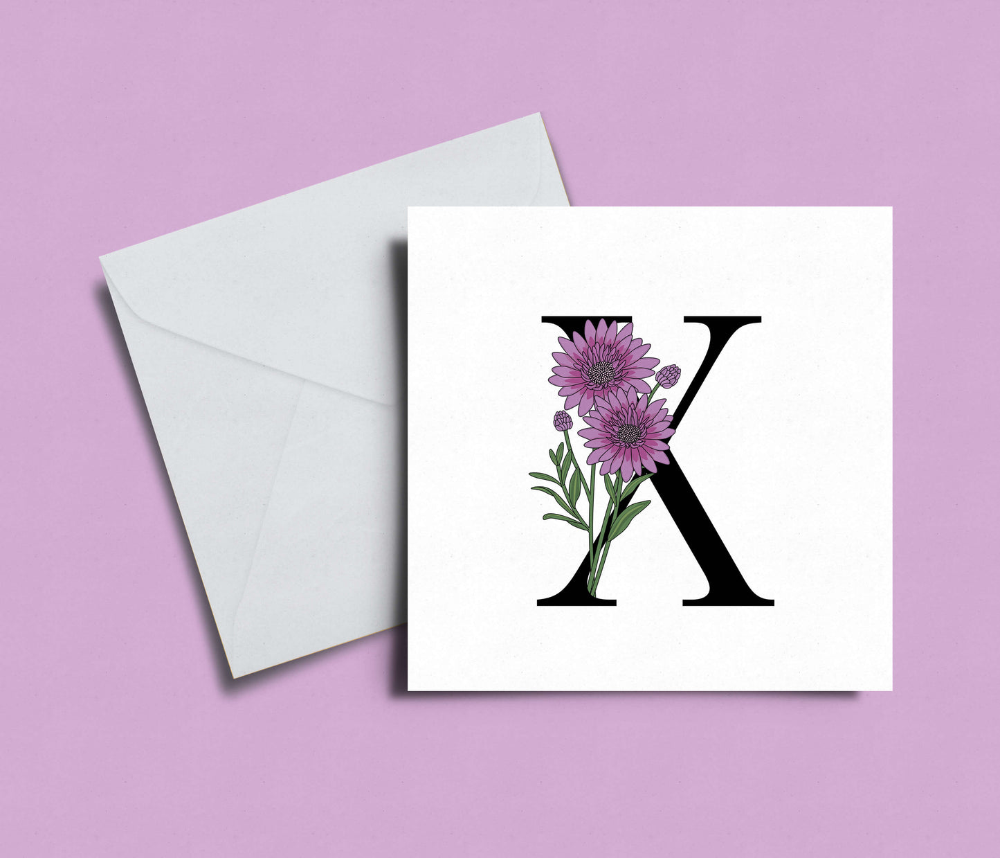 Floral Initial A-Z Card