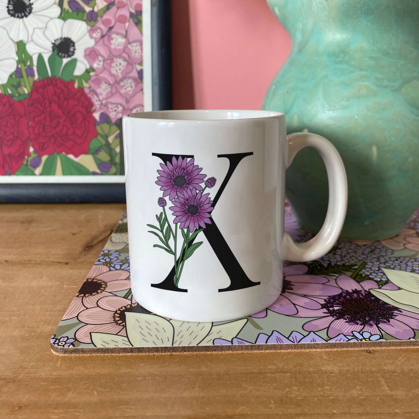 Floral Initial Mug