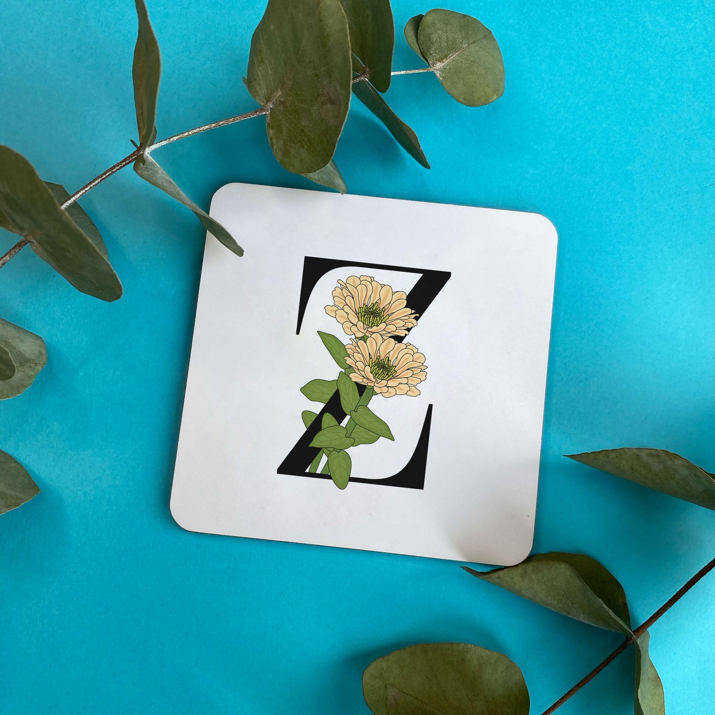 Floral Initial Coaster